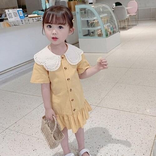 Hot Sale Girl Dress 2019 Summer Cute Baby Girl Short Sleeves Dress Birthday Party Clothing Toddler Lovely Princess Ruffle Dress