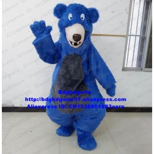 Blue Baloo Bear Mascot Costume Adult Cartoon Character Outfit Suit Corporate Image Film Routine Press Briefing zx2343