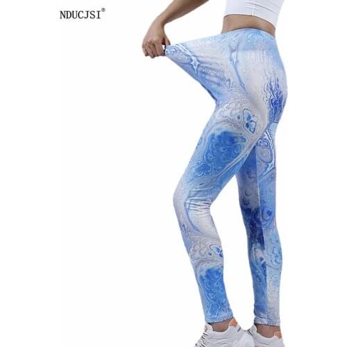 NDUCJSI Lady Sexy Leggings Fashion Casual Women Printed Pants Summer Floral Ink Pattern Women Yuga Sports DropShip Polyester