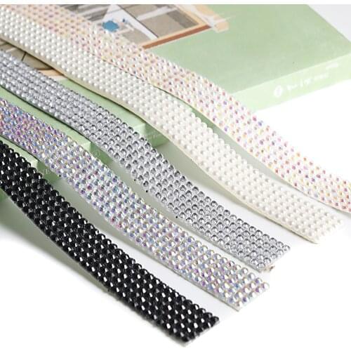 Diamond Band Clothing Accessory DIY Double-Sided Adhesive Rhinestone Strip Crystal Diamond Sticker Belt 10yards/lot
