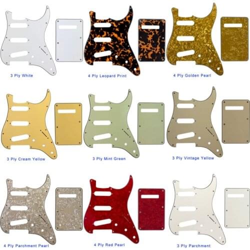 Pleroo Parts - For US Anti-Pickup Scratch Plate Strat With 11 Srew Hole For SSS Pickguard & Back Plate Guitar Pickguard