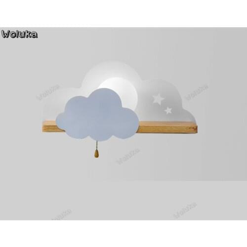 Cloud lamp shelf wall lamp children bedroom boy girl solid wood bedside lamp CD50 W07