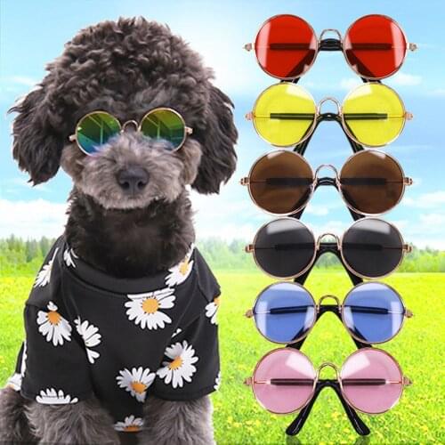 Pet Products Lovely Vintage Round Cat Sunglasses Reflection Eye wear glasses For Small Dog Cat New Pet Photos Props Accessories
