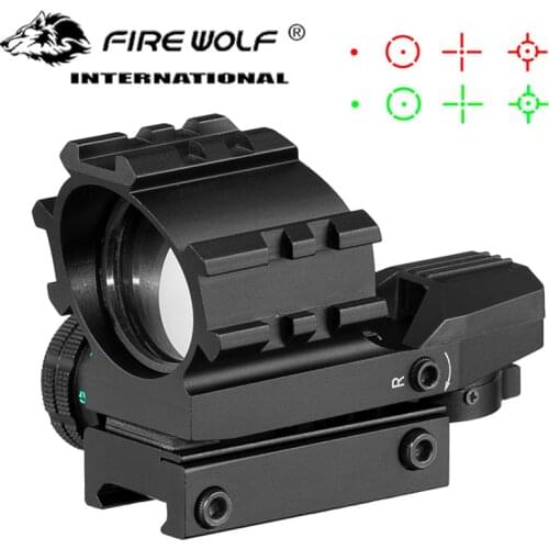 Fire Wolf Tactical Red dot hunting holographic Multi 4 reticles pattern lighting red and green dot reflex sight Rifle scope