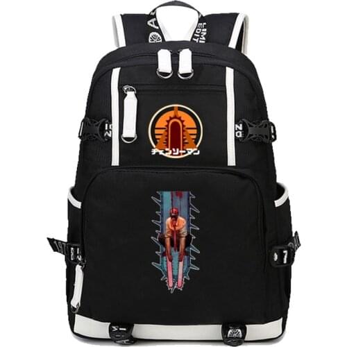Anime Chainsaw Man cartoon backpack Teenage Laptop bag student School bookbag Women men Travel backpack Teenages Knapsack