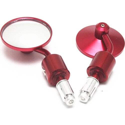 Blue 7/8" 22mm Handle Bar End 3" Round Rear View Mirrors Motorcycle Dual Sport bike Cruiser Bobber Chopper Offroad