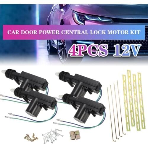 4Pcs 12V 2 Wire Car Door Power Central Lock Actuator Auto Vehicle Remote Central Locking System Motor Car Alarm Security System