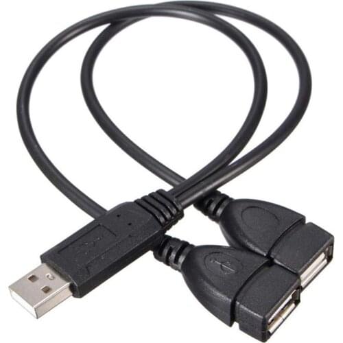 USB 2.0 1 male to 2 Dual USB Female Data Cable Power Adapter Y Splitter USB Charging Power Cable Cord Extension Cable