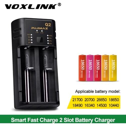 VOXLINK USB 18650battery charger charging Controllable current 26650 18350 14500 26500 21700 Li-ion Rechargeable Battery charger