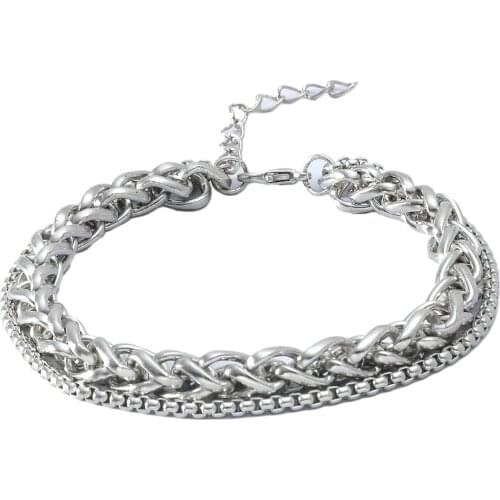 Women Simple Adjustable Double Layer Chain Bracelet Bangle Jewelry Accessory
