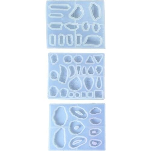 3Pcs Pendant Resin Mold DIY Jewelry Necklace Mold Epoxy Resin Glue Silicone Mold Irregular Shaped Pendant