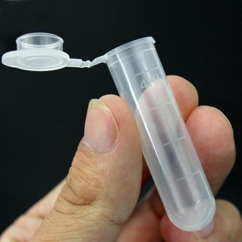 50pcs 5ml Transparent Micro Plastic Test Tube Centrifuge Bottle Snap-on Lid For Laboratory Sample Storage Container School Stati