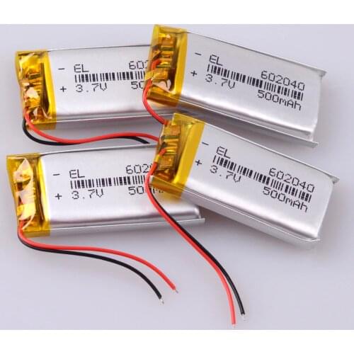 602040 500mAh Rechargeable Battery 3.7v Li Ion Po Lithium Polymer Batteries For gamepad table lipo