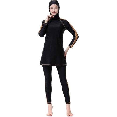 Arabic Islamic Swimwear Women Swim Wear Burkini Muslim 2 Piece Suit Hooded Hijab Swimsuit Modest Swim Surf Wear Sport Burkinis