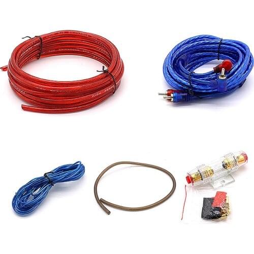 Car Audio Speakers Wiring kits Cable Amplifier Subwoofer Speaker Installation Wires Kit 10GA Power Cable 60 AMP Fuse Holder