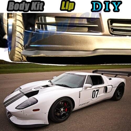 Car Bumper Lip Front Spoiler Skirt Deflector For Ford GT 2004~2020 Tune Car Modified Body Kit VIP Hella Flush Lips