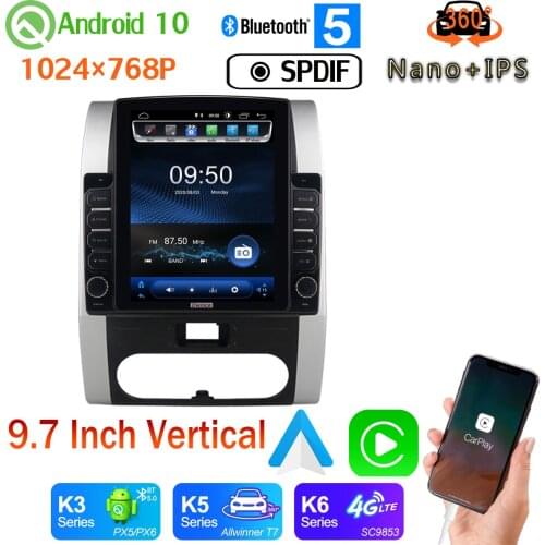 9.7" Vertical Style Car Media GPS Android 10.0 360 Camera Radio For Nissan X-Trail XTrail X Trail 2 T31 2007-2015 PX6 4+64G DSP