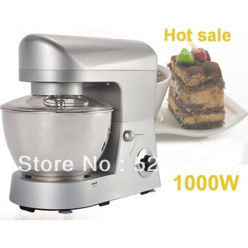 Fast shipping 100% quality guarantee 1000W Multifunction Stand Food Mixer Dough mixer kitchen food mixer machine 5L silver color