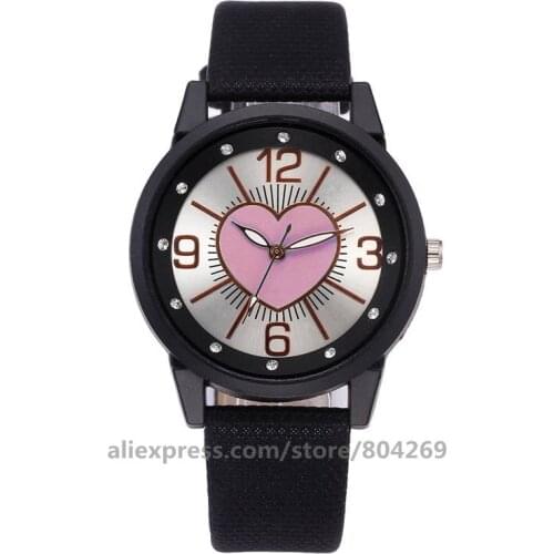 Hot Fashion Men Leather Casual Watches Round Analog Quartz Dress Wrist Watch Men Women Business No Logo Heart Watches 8579