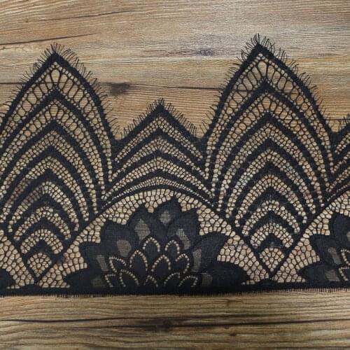 3 yards 26 cm wide black and white eyelash lace fabric DIY garment textile decorative fabric