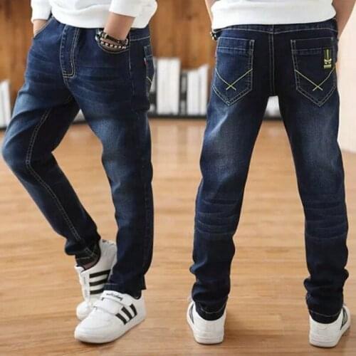Spring autumn Boys Jeans Baby Clothes fashion Pants Children Denim Clothing Boy Casual Bowboy Long Trousers 4-16Y