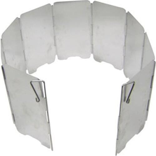 Outdoor camping with bolt 9 pieces of windshield aluminum alloy mini windproof board wild gas furnace must send bag