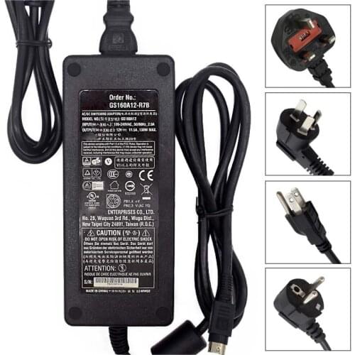 For Mean Well Desktop GS160A12 12V 11.5A 138W 4pin Charger Adapter Power Supply - Used