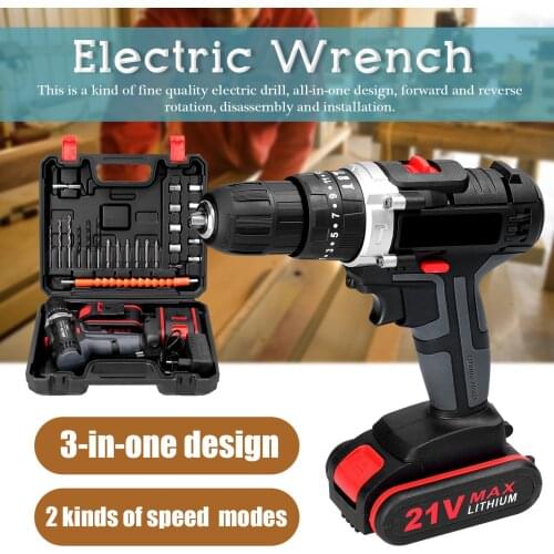 12V Electric Impact Cordless Drill High-power Lithium Battery Wireless Rechargeable Hand Drills Home DIY Electric Screwdriver