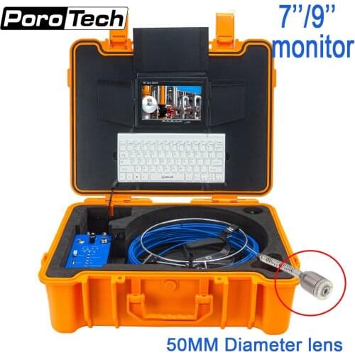 50mm Camera Head Pipeline Inspection System H1A Endoscope Camera Self Leveling Keyboard Type Borescope Video Recording Cam