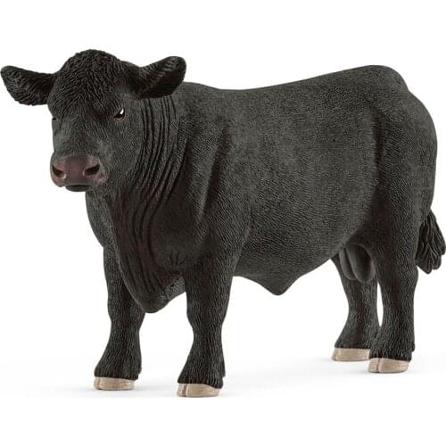 5.5inch Black Angus Bull Toy Figurine PVC Original Genuine Wild Zoo Farm African Animal Bison Model Toys Children Christmas Gift