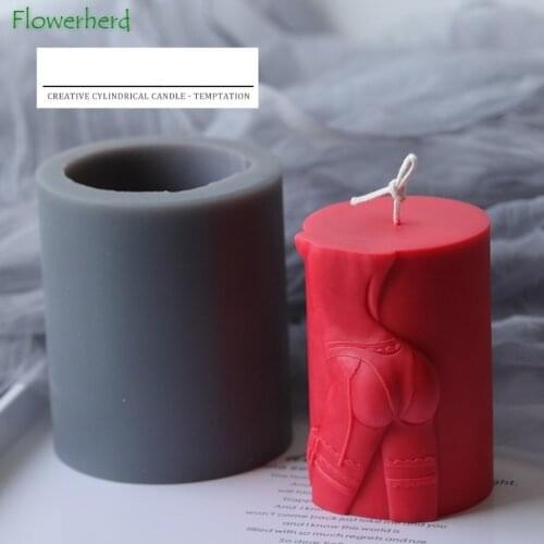 Creative Cylindrical Candle Mold Silicone Temptation Aromatherapy Handmade DIY Candle Molds for Candle Making