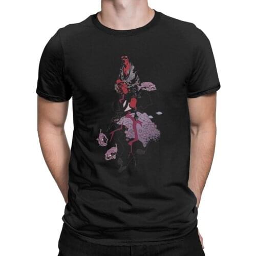 Mens Portrait Of Hellboy T Shirts Cotton Clothing Amazing Short Sleeve T-shirt TShirt Birthday Gift Men Cotton Tees Streetwear