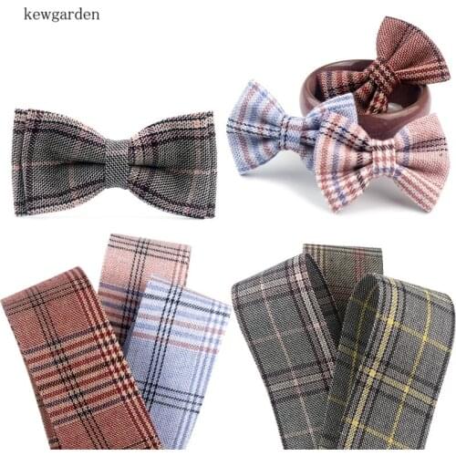 Kewgarden 50mm 5cm Plaid Cotton Layering Cloth Ribbons DIY Bowknot Satin Ribbon Handmade Tape 5m/lot