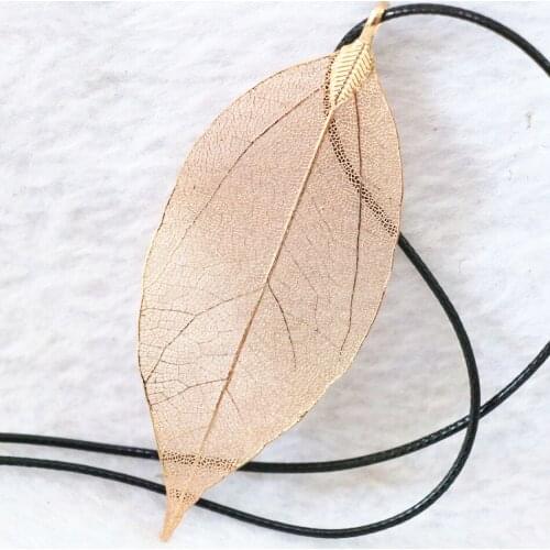Best sale leaf pendant gold-color clothes long chain necklace hot sale fashion womoen high grade elegant jewelry B1075