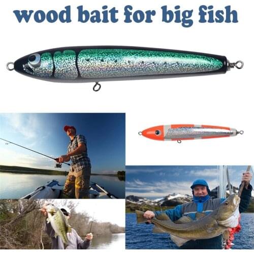 Sea fishing bionic wood lure bait, 120g 22cm deep sea floating fake bait, barracuda, snapper, snapper, striped bass, shark