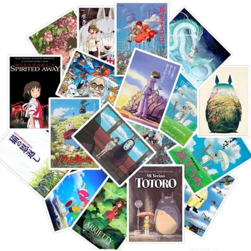 25PCS Miyazaki Hayao Anime Stationery Stickers Moving Castle Spirited Away Cartoon Stickers For Bike Laptop Luggage Kids Toys