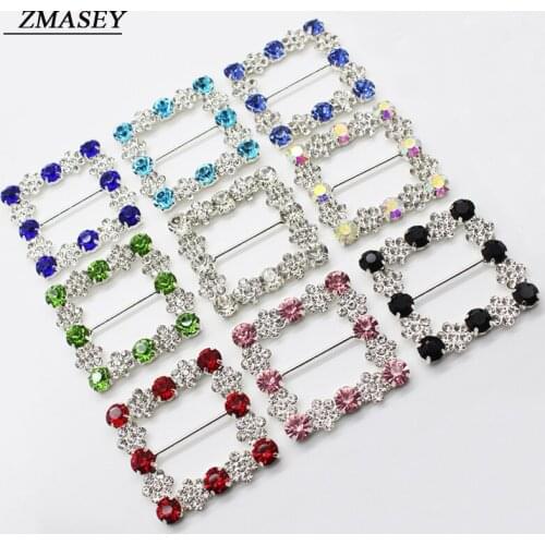 2020 New 2 pcs/set Square Crystal Dress Bttons Accessories, dinner female ribbon ribbon shoe buckle, creative design