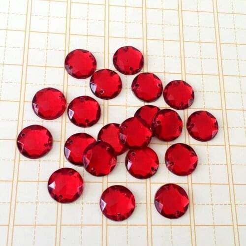 New 500pcs red acrylic diamond button clip book circular double hole imitation diamond 10mm sewing button-E441*5