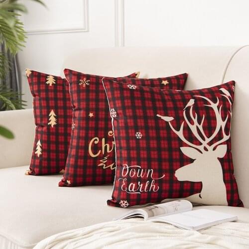 NEW Christmas decoration cushion set Santa Claus sofa pillowcase holiday decoration pillowcase linen pillowcase 45cmx45cm