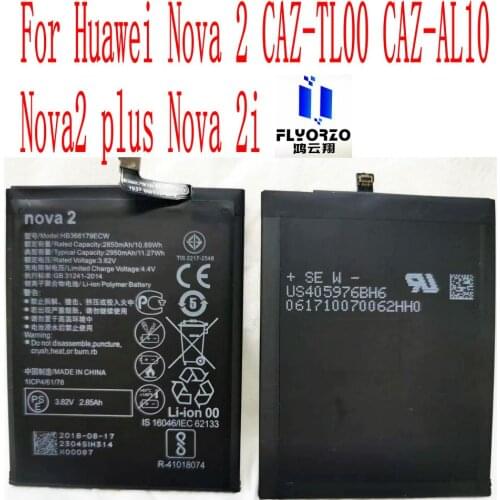 New High Quality 2950mAh HB366179ECW Battery For Huawei Nova 2 CAZ-TL00 CAZ-AL10 Nova2 plus Nova 2i Mobile Phone