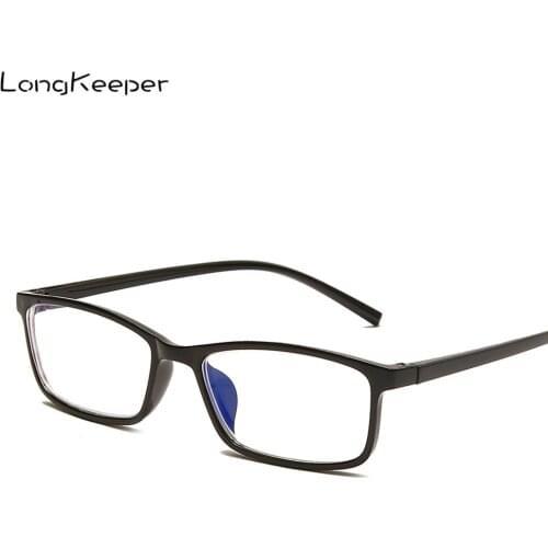 LongKeeper Women Men Clear Lens Myopia Glasses Retro Square Optical Spectacle Frames -0.5 -1.0 -1.5 -2.0 -2.5 -3.0 -3.5 -4.0