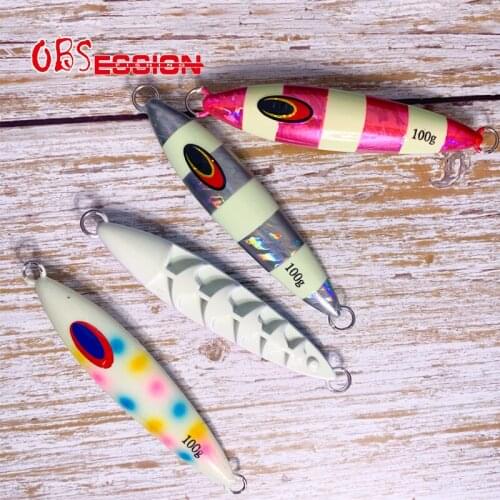 100g 120g Micro Hard Metal Lead Bait Nice Luminous Effect Slow Fall Sinking Artificial Lure Saltwater Fishing Lure Tackle