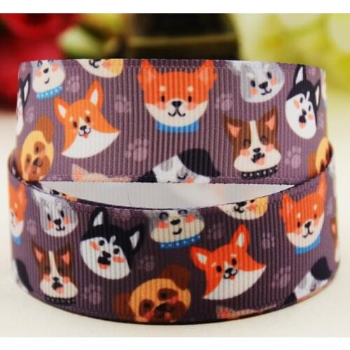 22mm 25mm 38mm 75mm animal cartoon printed Grosgrain Ribbon party decoration 10 Yards X-03689