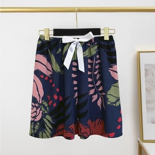 Print Sleep Bottoms Elastic Waist Short Pants Summer Womens Cotton Blend Pijamas Casual Sleepwear Lounge Nightwear Home Wear
