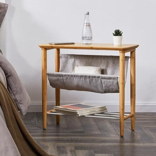 Nordic Eco-friendly bamboo coffee table minimalist modern sofa side desk multi layer movable bedside small tea stand