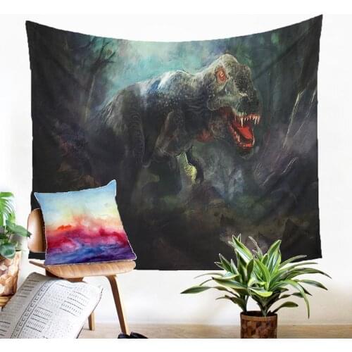 Fabric Wall Tapestry Beauteous Macrame Wall Hanging Fiercely Dinsoaur Pattern Decoration For Modern Home Dorm Decor