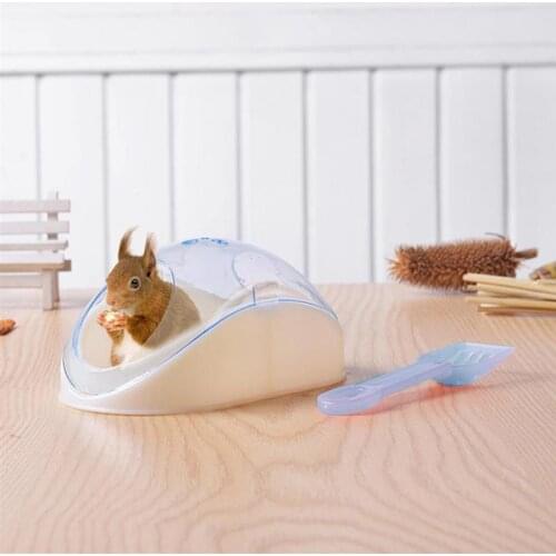 Hamster Bathroom Box Hamster Sand Bathroom Sand Bath Container with Shovel Hamster Toilet Chinchilla Bath Room Box