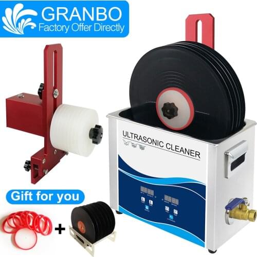 Granbo 6.5L 180W Vinyl Record Ultrasonic cleaner Five Colors Aluminum alloy Bracket can lifting for Lp Album EP Discs cleaning