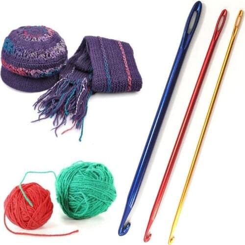 1/3Pcs Aluminum Oxide Knitting Needles Crochet Hooks Weave Crochet Needles Set Sweater Knitting Yarn Knit hook Tools