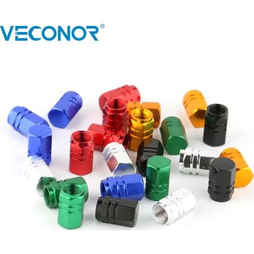4Pcs Aluminum Hexgon Style Tyre Valve Caps For Motorcycle Bicycle Wheel
